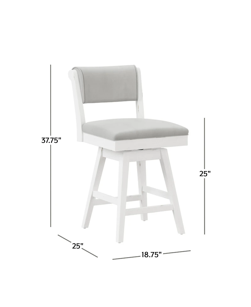 Hillsdale 37.75" Wood and Upholstered Clarion Counter Height Swivel Stool