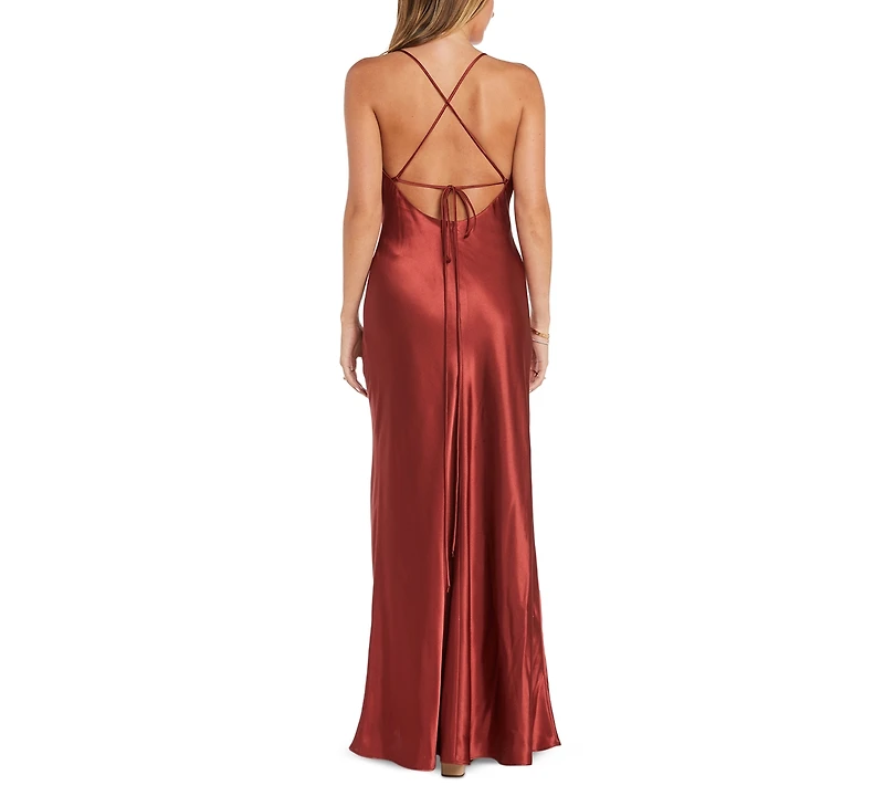 Morgan & Company Juniors' Tie-Back Sleeveless Scoop-Neck Dress