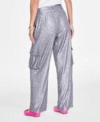 On 34th Women's High Rise Sequin Cargo Pants, Created for Macy's