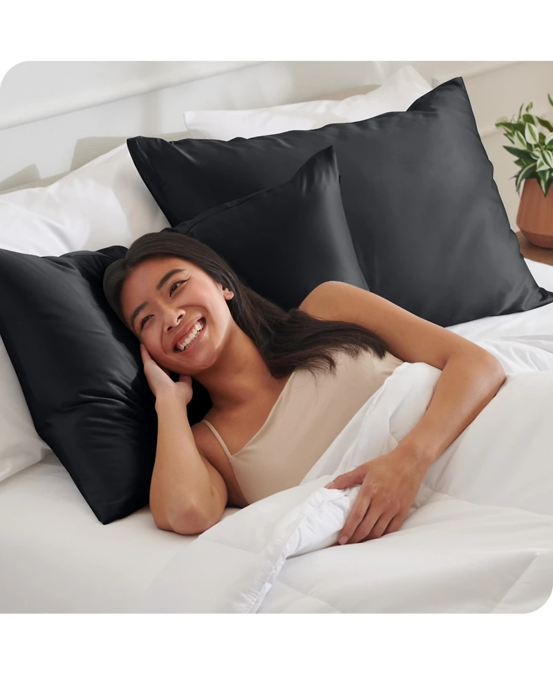 Satin Zipper Closure Pillowcase Set