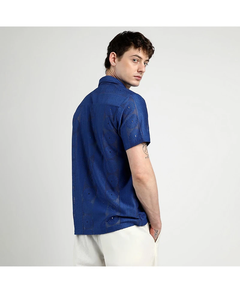Men's Indigo Blue Mandala Shirt