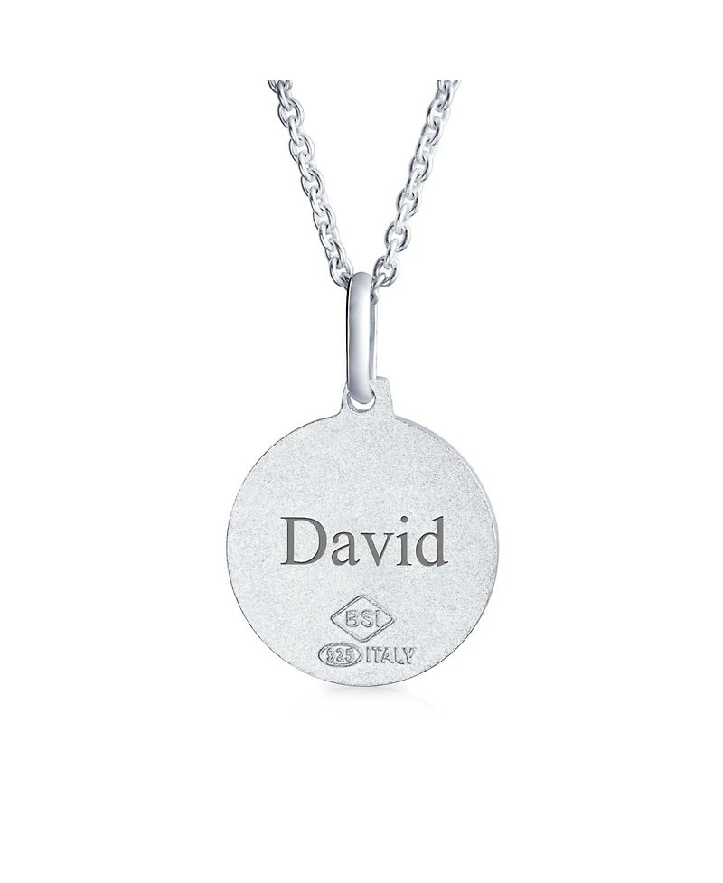 Bling Jewelry Saint Michael Patron of Military Police Security Worker Medal Medallion .925 Sterling Silver Pendant Necklace