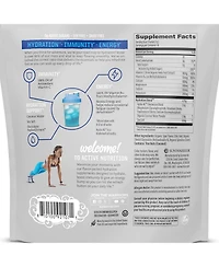 Sunwarrior Active Hydration Blue Raspberry Powder, Sugar Free B12 Elderberry and Electrolytes Water Enhancer, Sunwarrior, 18 stick packs 126g pouch