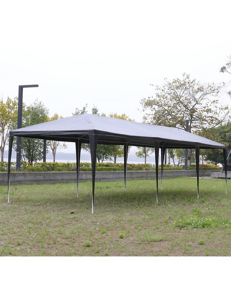 Slickblue Outdoor Party Tent with 8 Removable Sidewalls, Waterproof Canopy Patio Wedding Gazebo, Black