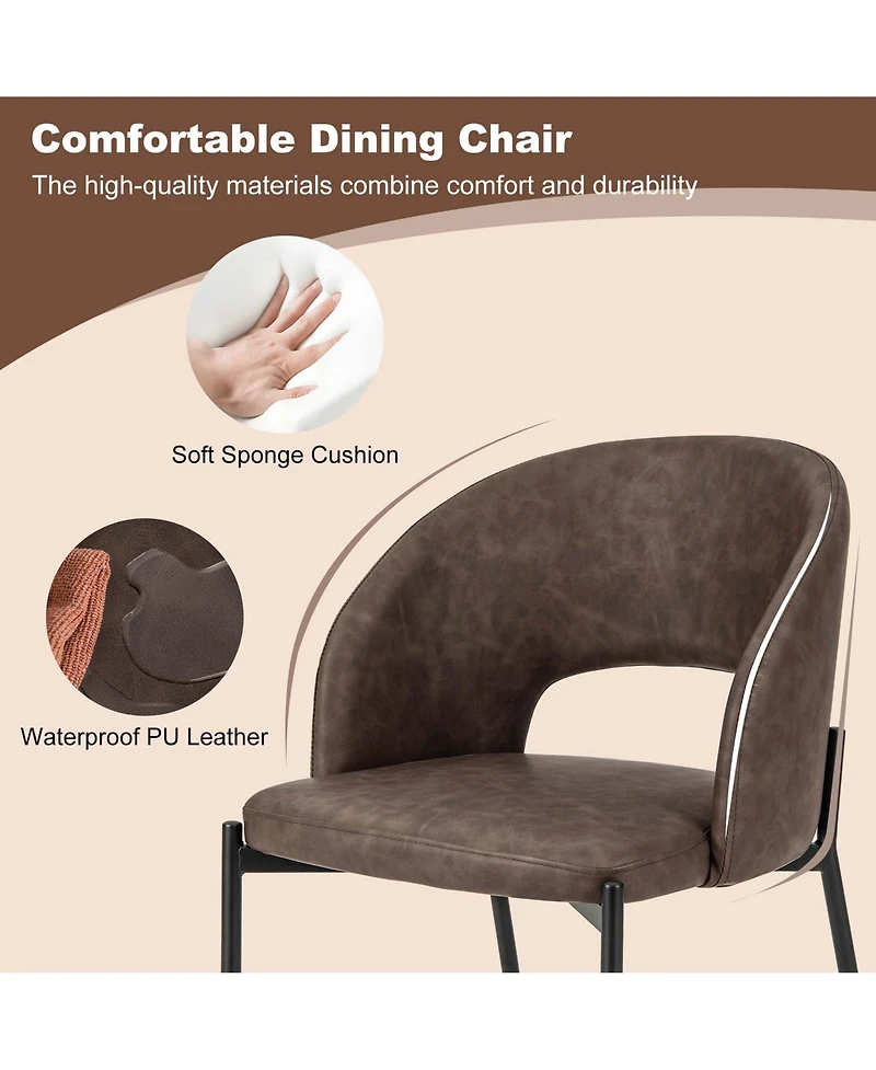 Dining Chair Set of 4 with High-density Sponge Cushion Sturdy X-shaped Frame