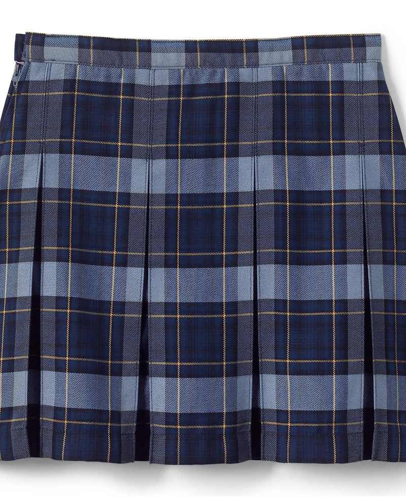 Lands' End Little Girls Plaid Box Pleat Skirt Top of the Knee