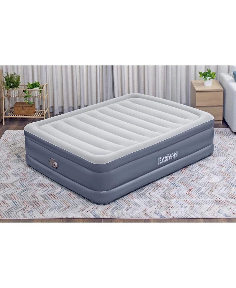 Bestway Tritech Air Mattress w/ Built-in Ac Pump & Antimicrobial Coating, Queen