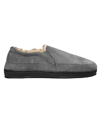 Weatherproof Men's Microsuede Twin Gore Clog with Faux Fur Lining and Indoor-Outdoor Sole Slipper