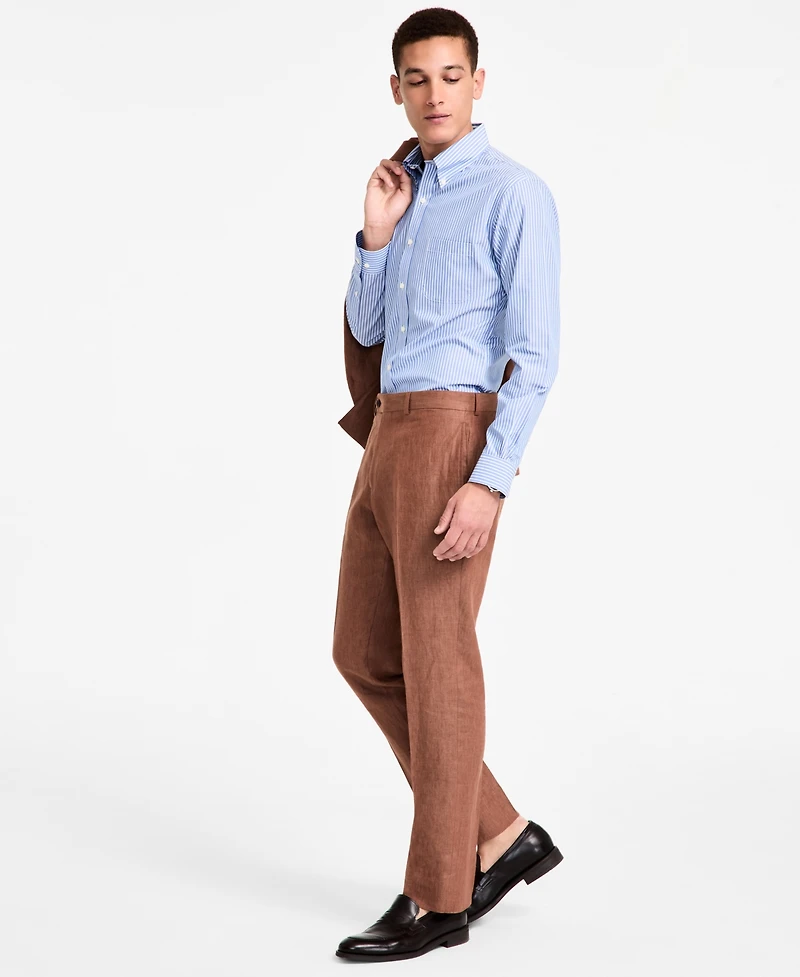 B by Brooks Brothers Men's Linen Classic-Fit Suit Separates Pant