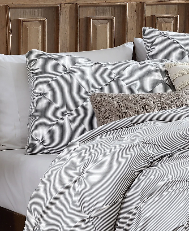 Swift Home Classic Stripes Pintuck 3-Pc. Comforter Set, Full/Queen