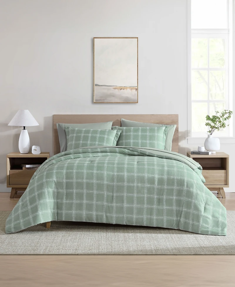 Swift Home Grid Plaid Reversible -Pc. Comforter Set