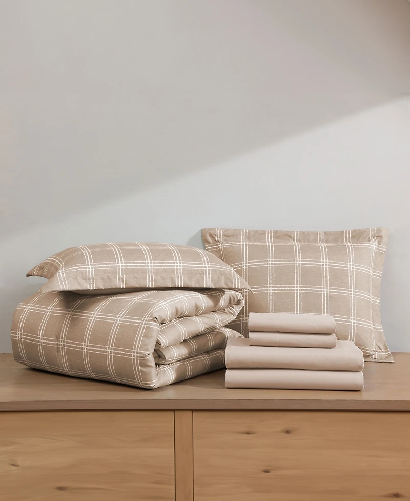 Swift Home Grid Plaid Reversible -Pc. Comforter Set