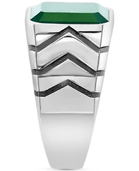 Effy Men's Green Onyx (3-3/4 ct. t.w.) Statement Ring in 14k Gold Over Sterling Silver & Sterling Silver