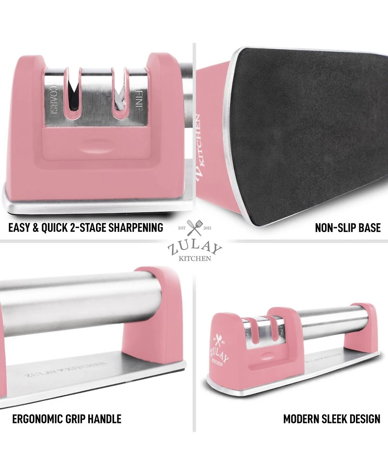 Premium Quality Knife Sharpener for Straight and Serrated Knives Stainless Steel Ceramic and Tungsten