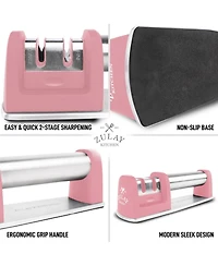 Premium Quality Knife Sharpener for Straight and Serrated Knives Stainless Steel Ceramic and Tungsten