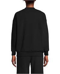 Lands' End Women's Serious Sweats Oversized Long Sleeve Crew Neck Sweatshirt - Set Top