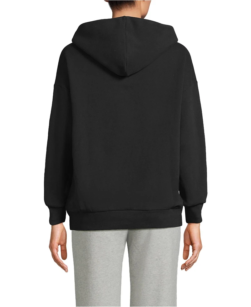 Lands' End Women's Serious Sweats Oversized Long Sleeve Hoodie Sweatshirt - Set Top