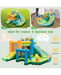 Costway Inflatable Water Slide Kids Blow up Pool Park Climbing Wall with 735W Blower