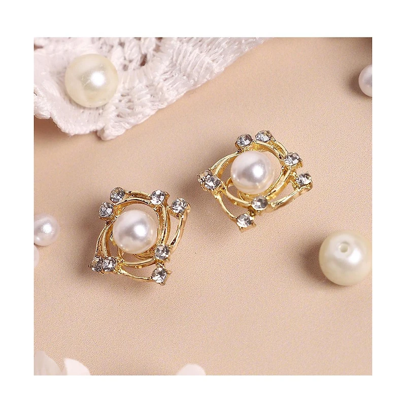 Sohi Women's Swirl Stud Earrings
