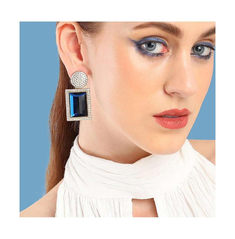 Sohi Women's Geometric Drop Earrings
