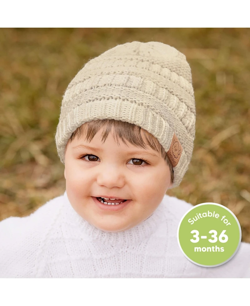 KeaBabies 3pk Warmzy Baby Beanies, 0-36 months Hats, Winter Hat for Newborn, Infant, Toddlers, Boys