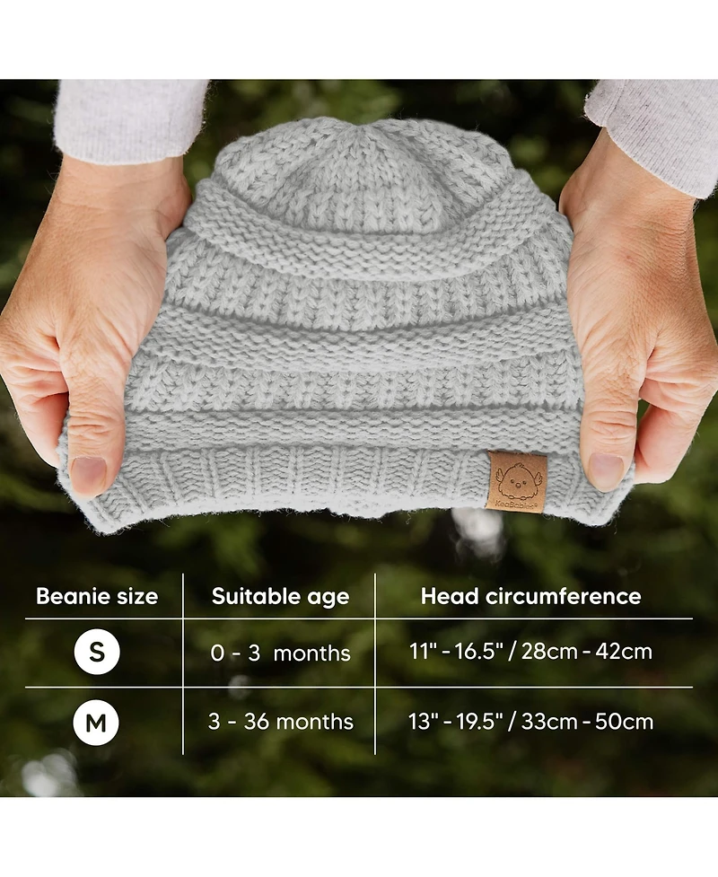 KeaBabies 3pk Warmzy Baby Beanies, 0-36 months Hats, Winter Hat for Newborn, Infant, Toddlers, Boys