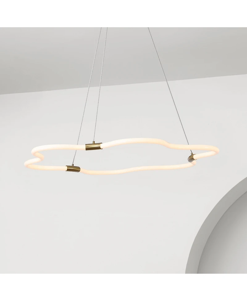 Jonathan Y Nuvola Contemporary Minimalist Metal/Acrylic Adjustable Dimmable Cloud Integrated Led Chandelier