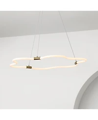 Jonathan Y Nuvola Contemporary Minimalist Metal/Acrylic Adjustable Dimmable Cloud Integrated Led Chandelier