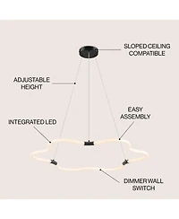 Jonathan Y Nuvola Contemporary Minimalist Metal/Acrylic Adjustable Dimmable Cloud Integrated Led Chandelier
