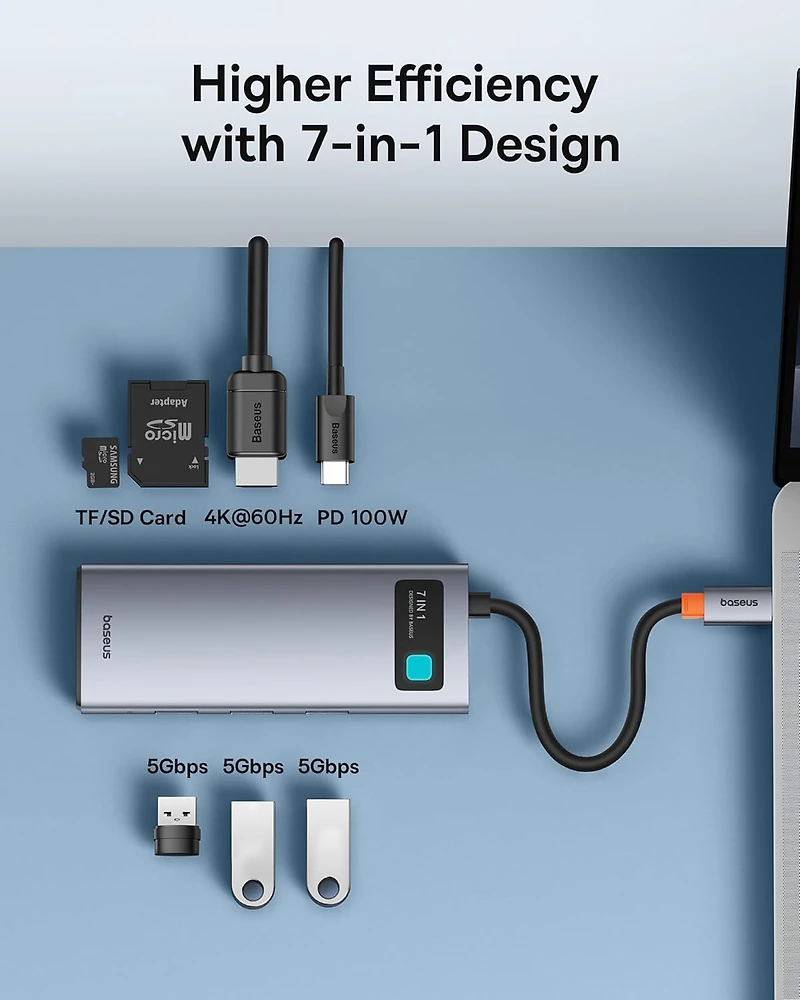 Baseus 6-Port Hub 4k Usb C Hub Hdmi Adapter