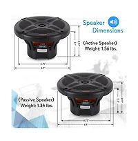 Pyle 6.5" Bluetooth Marine Speakers, Waterproof, 600 Watt, 2-Way Coaxial System