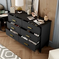 Homsee Wooden Accent Storage Cabinet with 6 Large Drawers