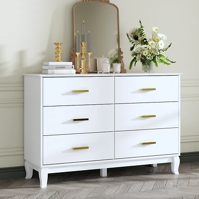 Homsee Wooden Accent Storage Cabinet with 6 Large Drawers