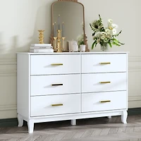 Homsee Wooden Accent Storage Cabinet with 6 Large Drawers