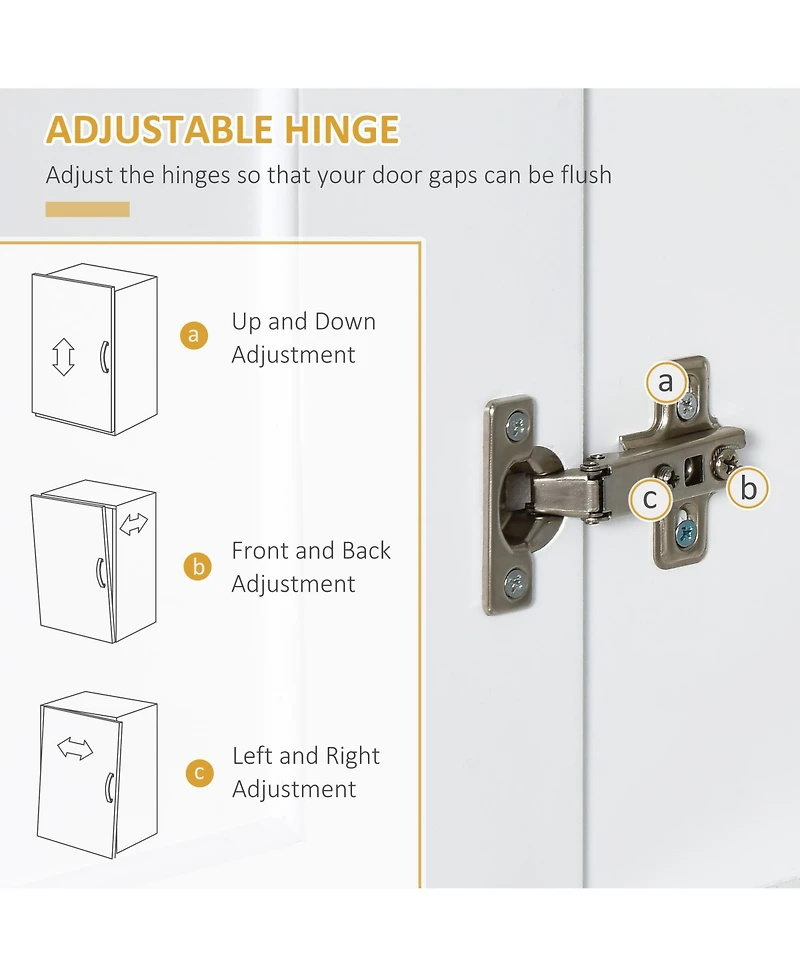 Homcom Kitchen Pantry with Doors and Drawer, Adjustable Shelves