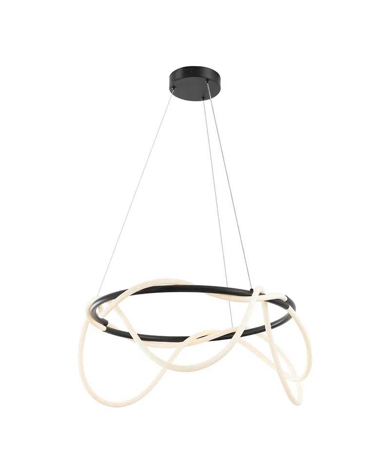 Jonathan Y Lisette Contemporary Minimalist 360 Adjustable Silicone Neon Rope Dimmable Integrated Led Chandelier