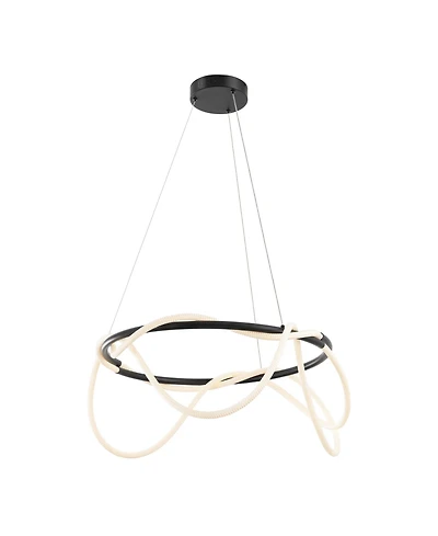 Jonathan Y Lisette Contemporary Minimalist 360 Adjustable Silicone Neon Rope Dimmable Integrated Led Chandelier