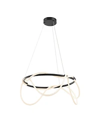 Jonathan Y Lisette Contemporary Minimalist 360 Adjustable Silicone Neon Rope Dimmable Integrated Led Chandelier