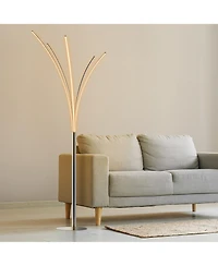 Jonathan Y Fuochi Modern Minimalist Metal 5-Branch Arc Dimmable Integrated Led Floor Lamp with Remote Control