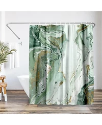 Abstract Shower Curtain Marble Petroleum by Pi Creative Art