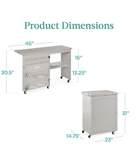 Best Choice Products Sewing Machine Table & Desk w/ Craft Storage and Trays