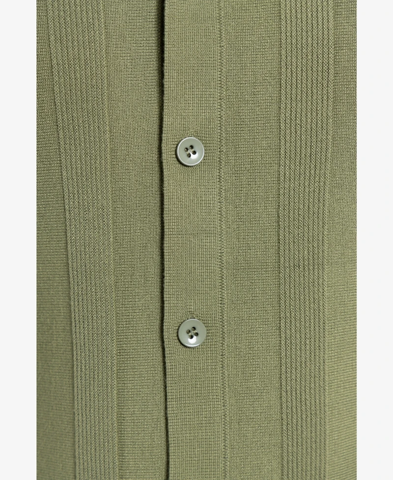 Spring + Mercer Men's Classic Ribbed Texture Polo Sweater