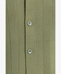 Spring + Mercer Men's Classic Ribbed Texture Polo Sweater
