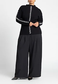 Eloquii Women's Stitch Detail Sweater