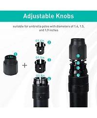 Aoodor Patio Umbrella Base With Wheels, Heavy Duty Fillable Market Stand For Patios, Poolside, Garden 4 2 Locks And Adjustable K