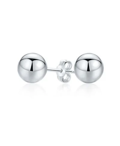 Bling Jewelry Basic Simple Round Bead Ball Stud Earrings Polished .925 Sterling Silver