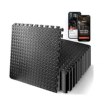 Squatz Thick Puzzle Exercise Mat, 25-Piece Eva Foam Interlocking Tiles for Gym Flooring
