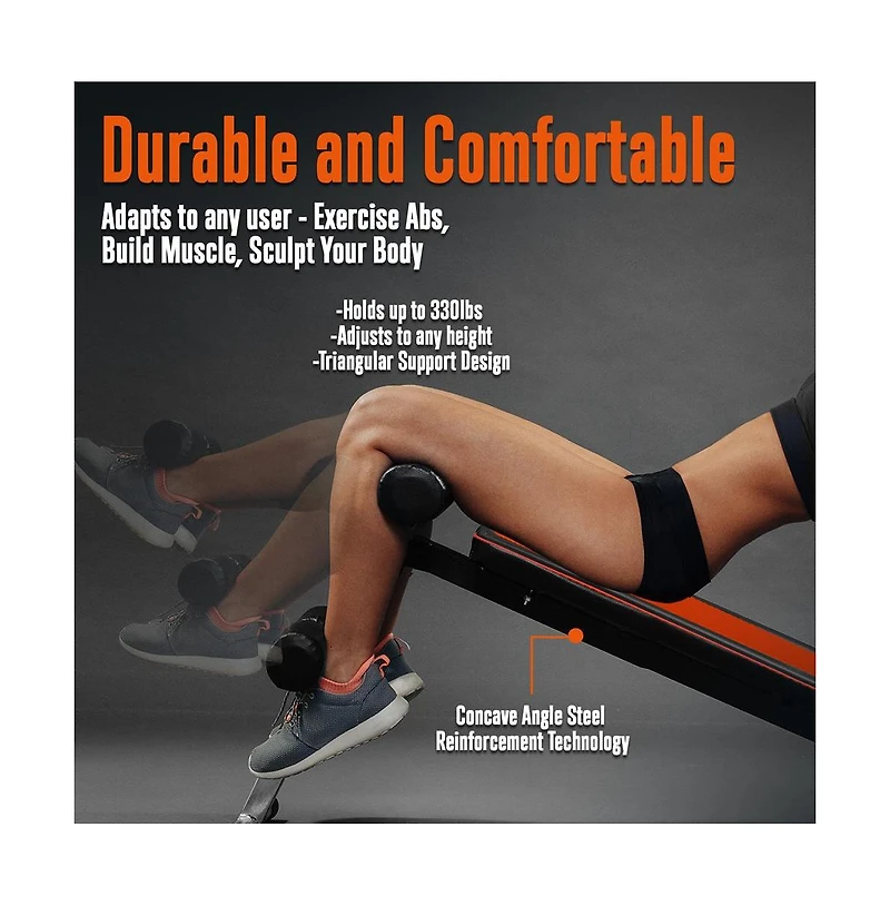 Squatz Supine Board with Handrail, Multifunctional Abdominal Retractor for Sit-Up Fitness