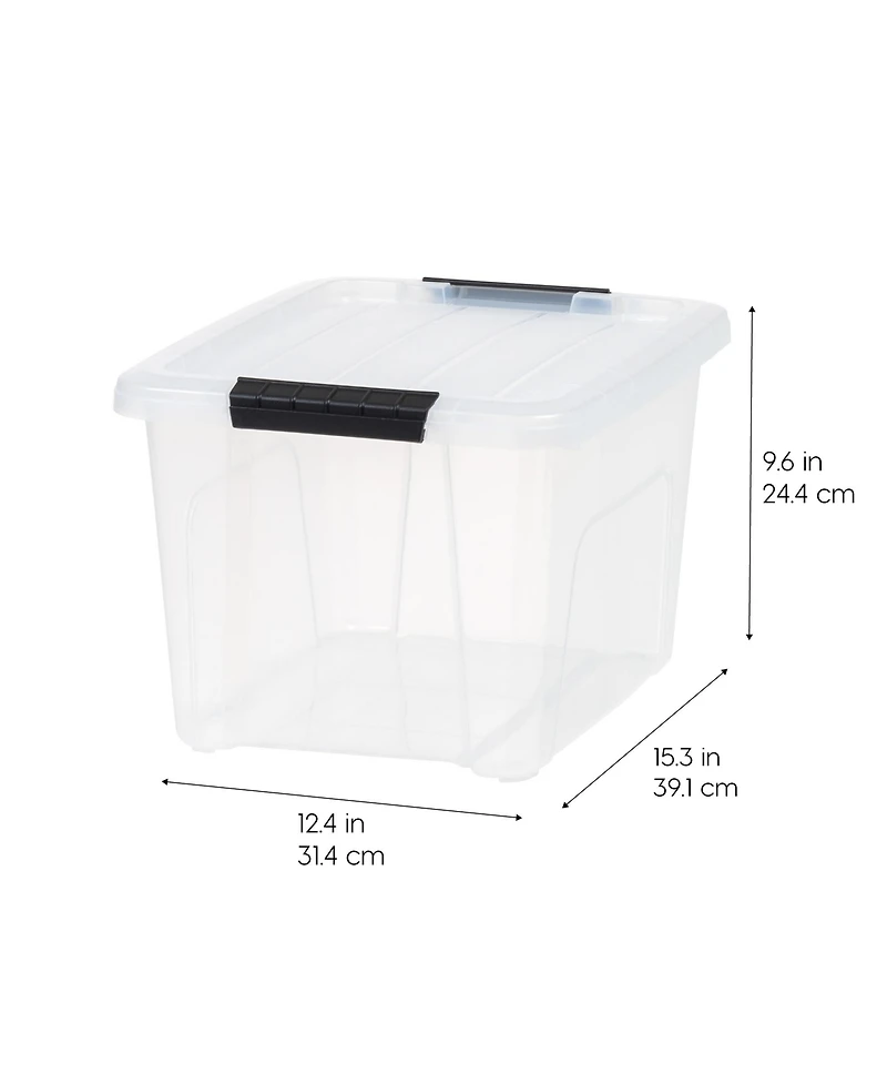 Iris Usa 6 Pack 19qt Clear View Plastic Storage Bin with Lid and Secure Latching Buckles