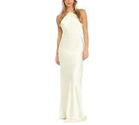 Morgan & Company Juniors' Halter-Neck Slip Dress